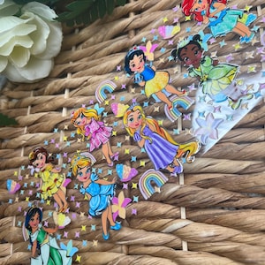 UVDtf Cup Wrap cute Princess | UvDTF Rainbow Princess Wrap | Princesas cup wraps