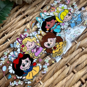 UV DTF Wrap Bubu Princess | Ready to Apply | 16oz cup wrap | Uv Sticker | Physical Product | Libbey Cup Wraps