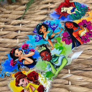 UVDtf Cup Wrap Watercolor Princess| UvDTF Cute Princess |  Ready to Apply