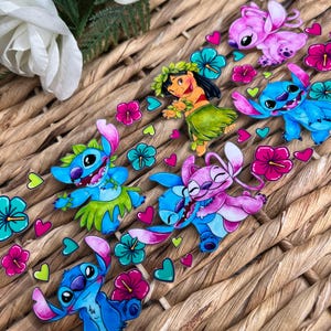 UVDtf Cup Wrap Watercolor | UvDTF Angel and Blue Alien watercolor Wrap | Valentines Cup wraps