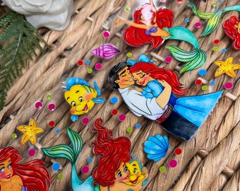 UVDtf Cup Wrap Mermaid | UvDTF Couple Mermaid Wrap |  Ready to Apply