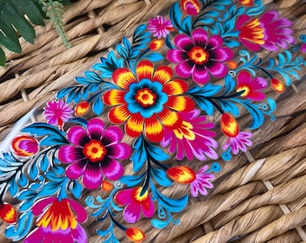 UVDtf Cup Wrap Flower Print | UvDTF Mexico Flores | Mexican Flowers print Cup wraps