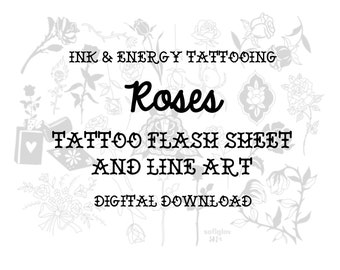 Printable Tattoo Flash - Roses