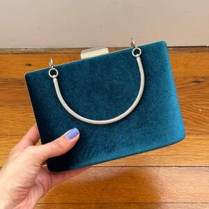 Petrol blue clutch bag new arrivals
