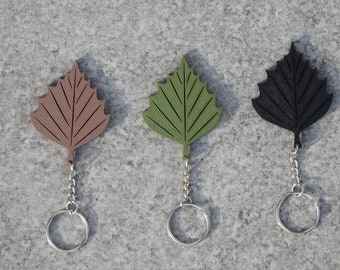 Keychain in the shape of a birch leaf