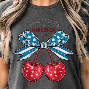 Cherries Coquette America Shirt: 4th of July USA Tee