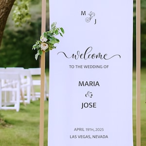 Fabric Wedding Welcome Sign Modern Wedding Welcome Sign Fabric Linen Custom Wedding ceremony Boho Wedding Welcome Sign Wedding Ceremony Sign