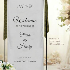 Fabric Wedding Welcome Sign Modern Wedding Welcome Sign Fabric Linen Custom Wedding ceremony Boho Wedding Welcome Sign Wedding Ceremony Sign