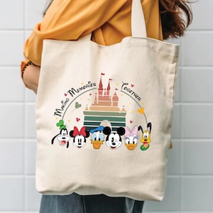 Custom Disney Characters Bag, Personalized Name Tote with Mickey and Friends, Disney Vacation Tote, Disney Travel Bag, Gift for Disney Lover