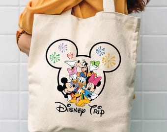 Torba płócienna z Myszką Miki: stylowa i wytrzymała, z grubego płótna bawełnianego (pojemne, wygodne uchwyty)