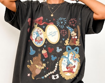 Comfort Colors® Disney Coquette Bow Mickey Sorcerer Some Imagination Huh Shirt, Walt Disney Fantasia Mickey Shirt, Disneyland Trip Shirt