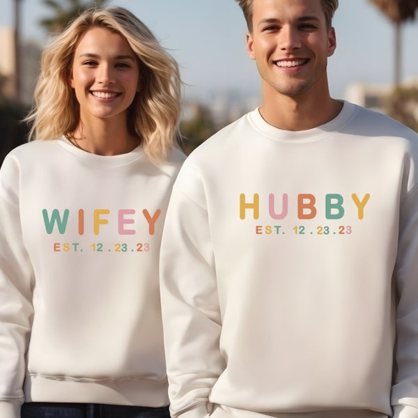 Wifey and Hubby Shirt, Wedding Party Shirt, Honeymoon Shirt,Wedding Shirt,Wife and Hubs Shirts, Just Married Shirts, Matching Couple Shirt