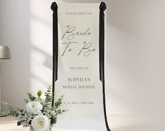 Personalized Fabric Bridal Shower Welcome Sign: Floral Welcome Custom Banner