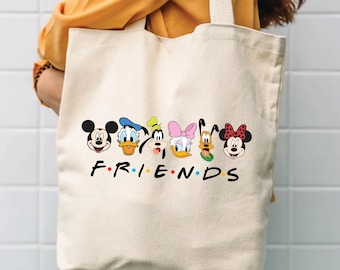 Torba typu tote z motywem Myszki Miki, z grubego płótna bawełnianego, zapinana na zamek, wielokrotnego użytku, towarzysz podróży