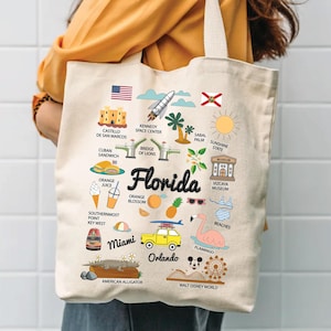 Florida Oranges Print Tote Bag: Sunshine State Souvenir
