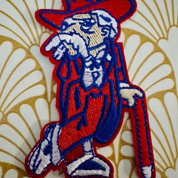 Ole Miss Colonel Reb Embroidered Iron On Patch