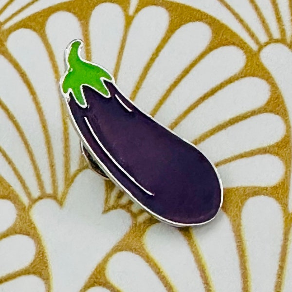 Eggplant Emoji Pin | Novelty Humorous Joke Funny Enamel Lapel Pin Brooch
