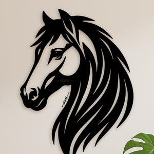 Pferdekopf Wand Kunst SVG | Pferd Wand Dekor Laser Cut Dateien | Holz Wand Kunst | Dekoration | Pferd geschnitten Datei | Digitaler Download: dxf eps ai svg