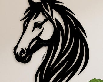 Horse Head Wall Art SVG | Horse Wall Decor Laser Cut Files | Wood Wall Art | Home Decoration | Horse Svg | Digital download: dxf eps ai svg