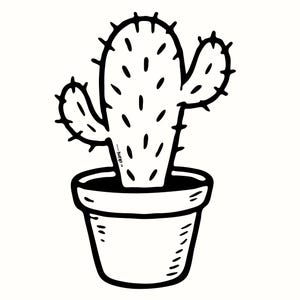 SVG de cactus en pot | Clipart de désert succulent mignon | Plante succulente en pot SVG | Clipart cactus pour Cricut |  Conception pour sublimation et Cricut