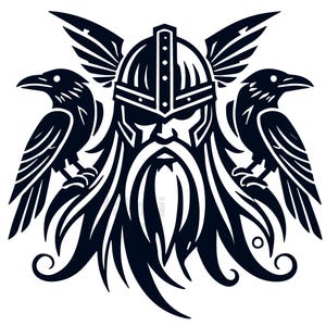 Odin Portrait SVG & PNG | Viking Ar Tattoo Style for Cricut and Sublimation ( Digital Download )