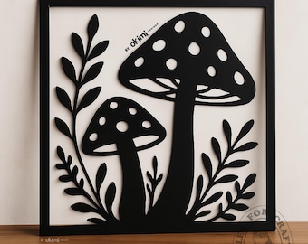 Mushroom Laser Cut Files  , Forest Wall Art Svg , Wood Wall Art | Home Decoration , Digital download: dxf png eps ai svg