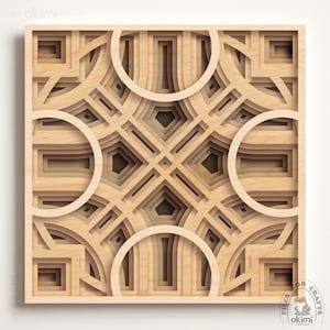 3D Layered Mandala SVG | Laser Cutting Files for 3D Wood or Cardboard Wall Art | 3D Wall Decor, Digital Product Formats: Svg Dxf Eps Pdf Ai
