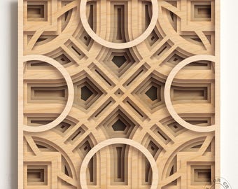 3D Layered Mandala SVG | Laser Cut Wood Wall Art (Digital Download)
