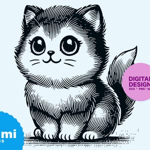 Cute cat illustration SVG File