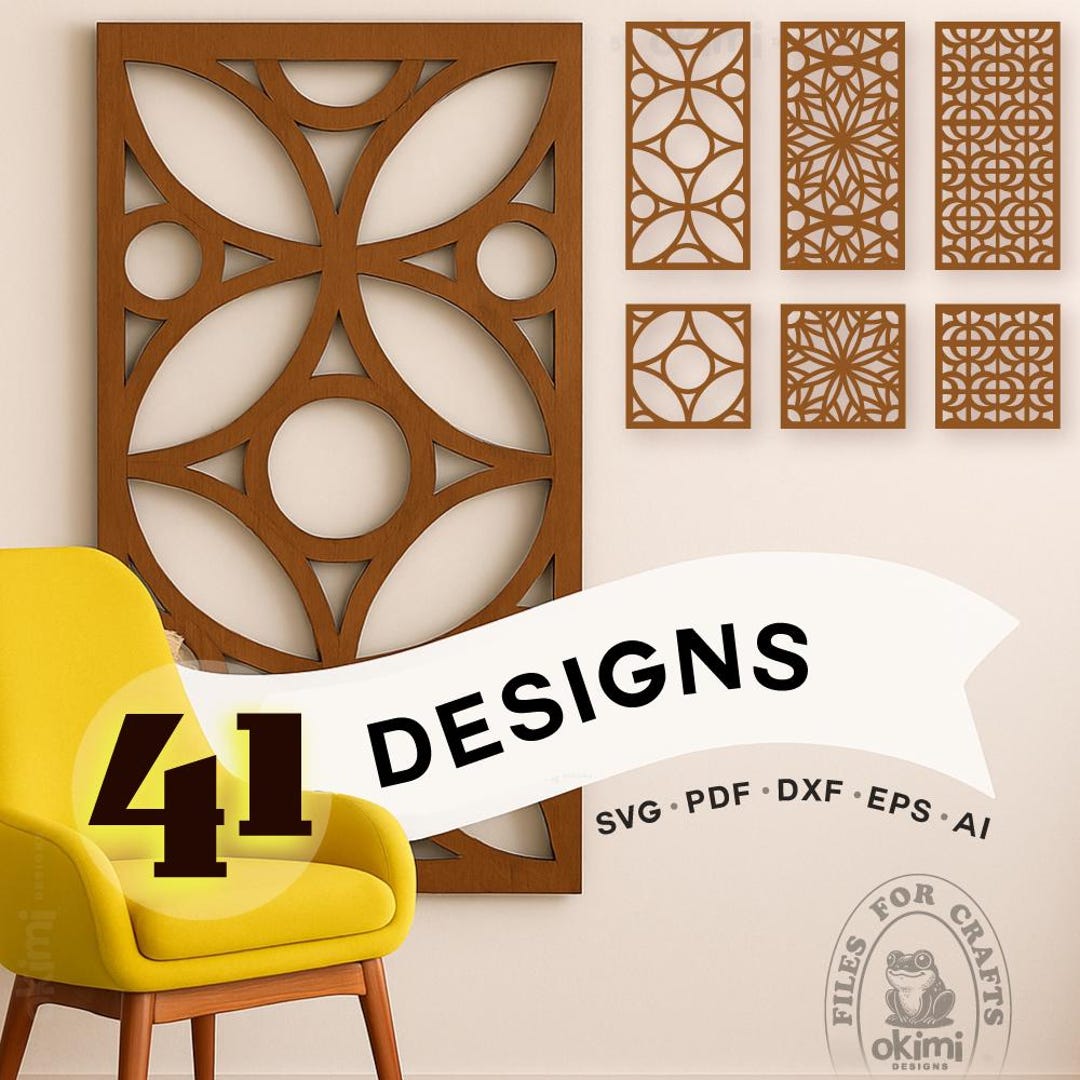 Geometric Wall Panel Vector 41 Geometric Wall Art Panel Designs | Laser Cut SVG Bundle | Square ...