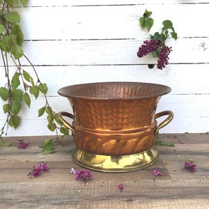 Maceta de cobre de Francia, circa 1950, maceta antigua, jardinera vintage, maceta antigua, decoración vintage, regalo
