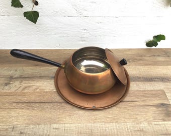Kupfertopf aus den 1960er Jahren, Kupferpfanne, Vintage-Topf, Vintage-Behälter, Vintage-Küchendekoration, Kupferdekor