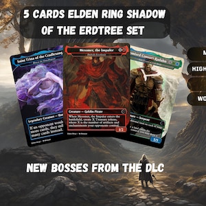Elden Ring : Ensemble de cartes proxy MTG L'Ombre d'Erdtree – 5 superbes cartes personnalisées pour le commandant et les collectionneurs