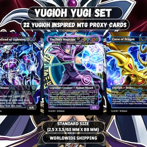 Set di carte proxy MTG - 22 carte proxy Magic di alta qualità con illustrazioni di Yu-Gi-Oh - Ispirate a Yugi Muto - Collezionisti e giocatori occasionali - Lotto premium