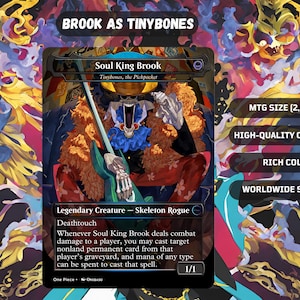 Brook from One Piece – Tinybones MTG-proxykaart | Commander en verzamelaarsfavoriet