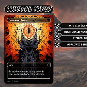 ロード・オブ・ザ・リング MTG プロキシカード – 統率者デッキのコマンドタワーとして使えるサウロンの目