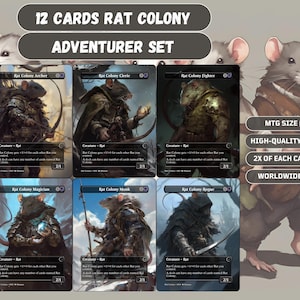 Rat Colony Adventurer Party MTG Proxy Set – 12 cartas inspiradas em D&D com arte completa | Perfeito para jogos casuais e decks de Commander