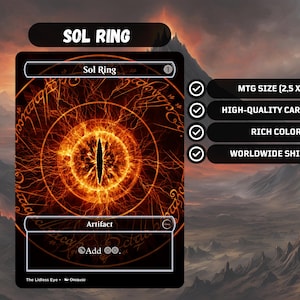 Eye of Sauron Sol Ring MTG Proxy Karte - Herr der Ringe inspiriert Kommandant Heftklammer