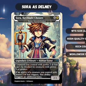 Kingdom Hearts Sora Proxy MTG Karte - Perfekt für Kommandanten & Sammler