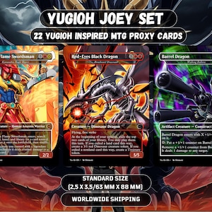 Set de cartas proxy de MTG: 22 cartas proxy de Magic de alta calidad con ilustraciones de Yu-Gi-Oh. Inspiradas en Yoey Wheeler. Ideales para coleccionistas y juegos casuales. Lote premium.