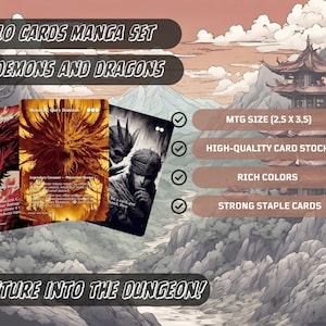 Demons & Dragons Manga MTG Proxy Set - 10 cartes complètes pour les collectionneurs et les joueurs d'EDH