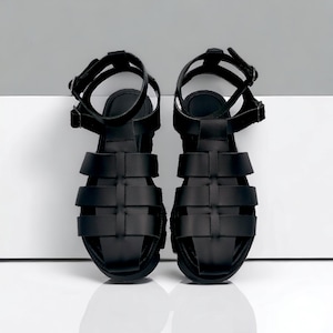 Chunky Fisherman women sandals | Closed toe T-strap Buckle strap shoes | Gladiator and Strappy sandals