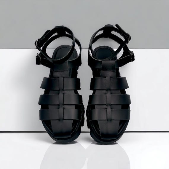 Chunky Fisherman Women Sandals | Closed Toe T-strap Buckle