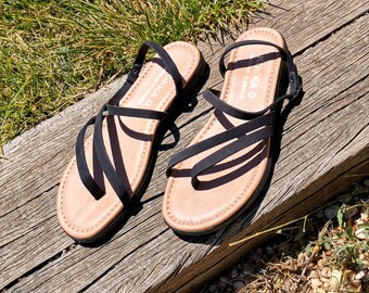 Handgemachte Slingback Frauen Sandalen Knöchel Riemen flache Schuhe für den Sommer Riemchen Sandalen