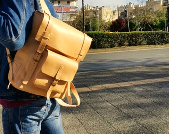 Mochila informal de cuero, Mochila para hombre