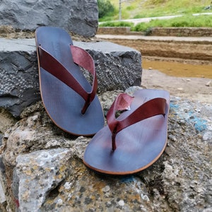 Classic Greek leather Men Sandals | Minimalist  summer flip flops