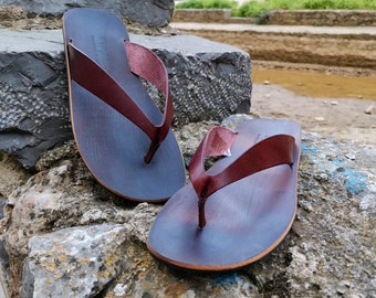 Classic Greek leather Men Sandals | Minimalist  summer flip flops