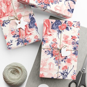Papel de embrulho vintage, papel de embrulho floral para presente, casamento, ocasião especial, estilo vitoriano, romântico, papel de embrulho elegante, chique e gasto, anjo, folha de papel