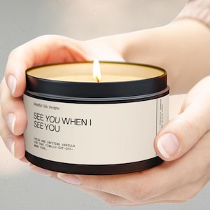 Vanilla Bean Scented Candle: Funny Coworker Gift, Tin Candle