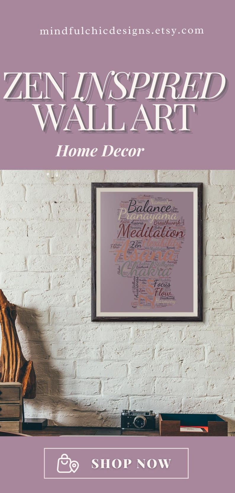 Custom Yoga Word Art Inspirational Wall Decor Wellness Center